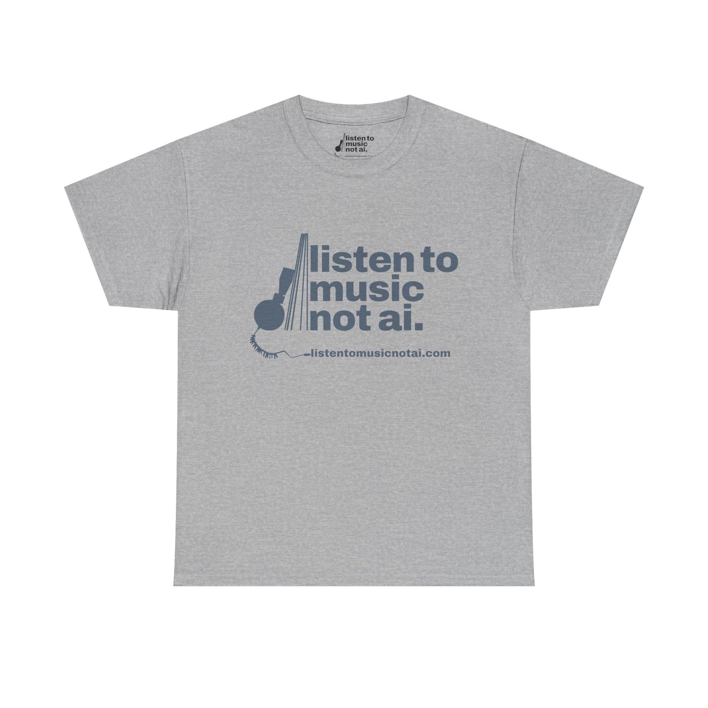 Men's Heavy Cotton Tee Blue Logo