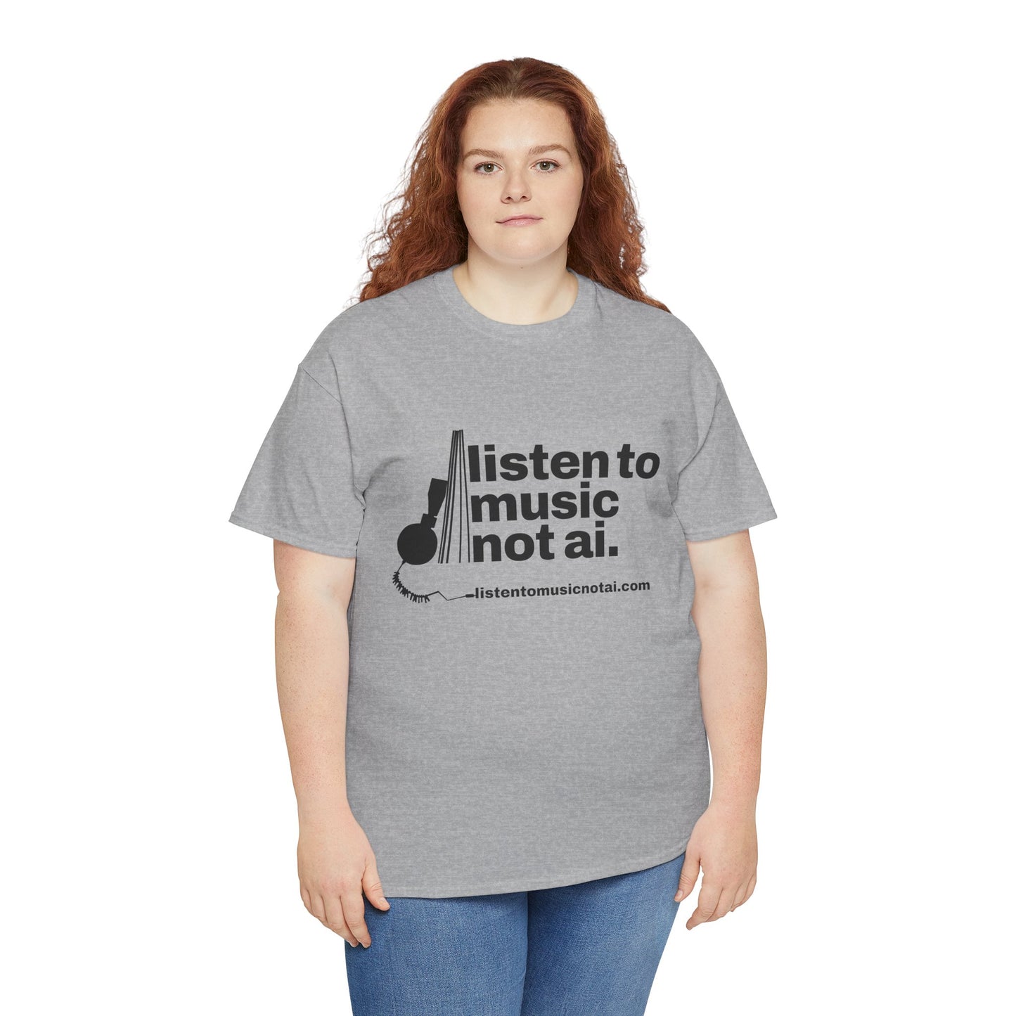 Women's Heavy Cotton Tee, Black Logo