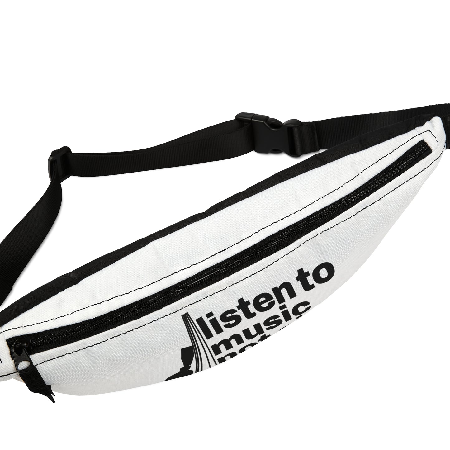 Fanny Pack — "Listen to Music Not AI" Graphic Waist Bag