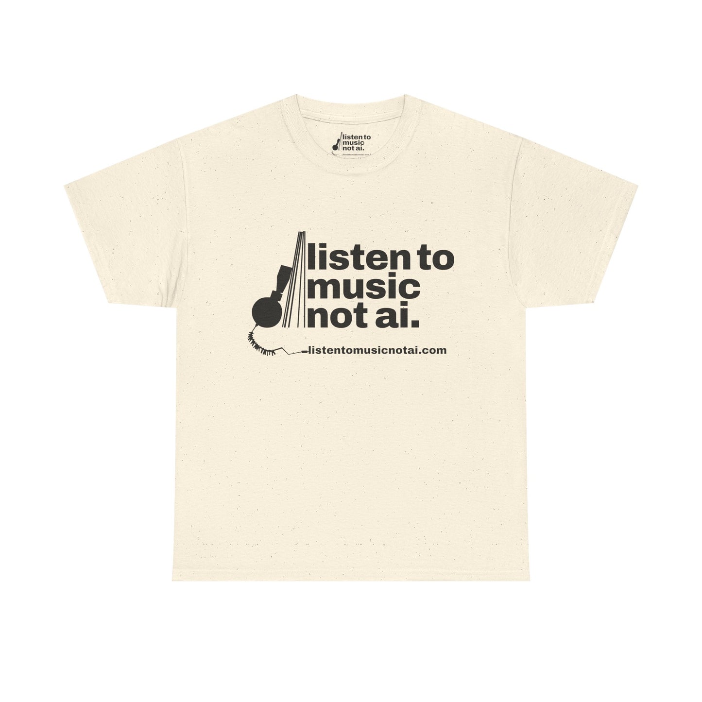 Men's Heavy Cotton Tee, Black Logo