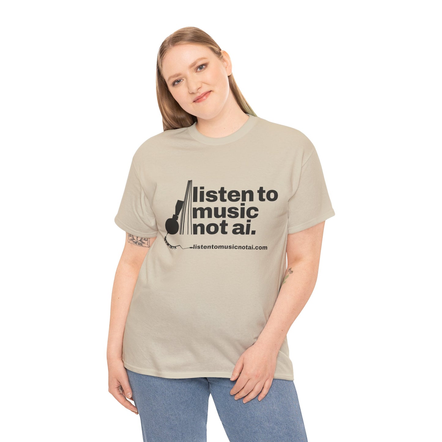 Women's Heavy Cotton Tee, Black Logo
