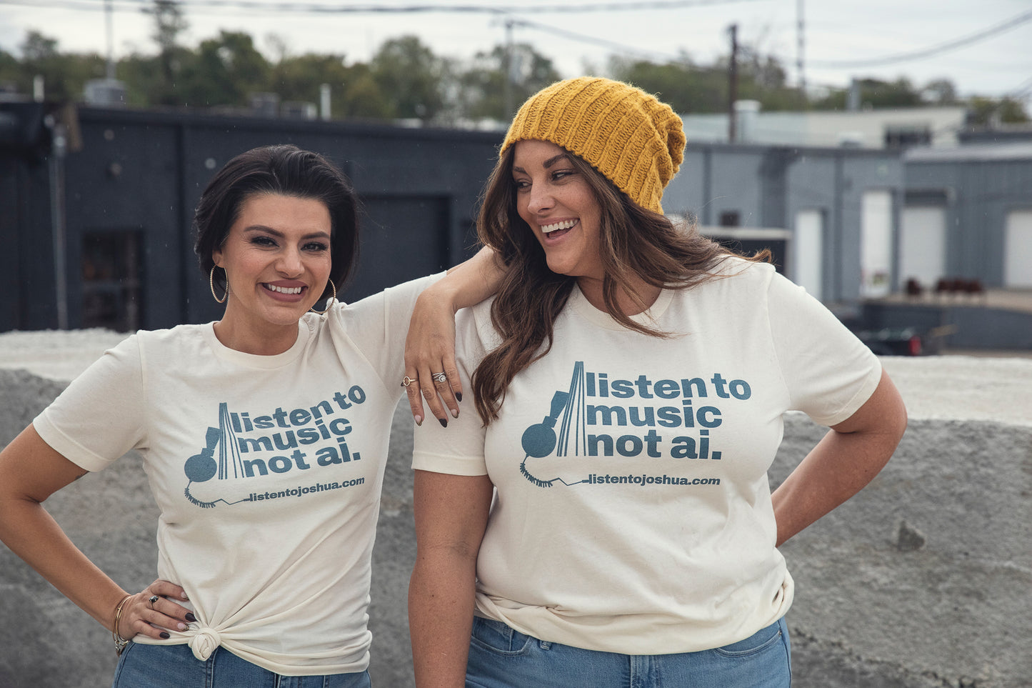 Women's Heavy Cotton Tee Blue Logo