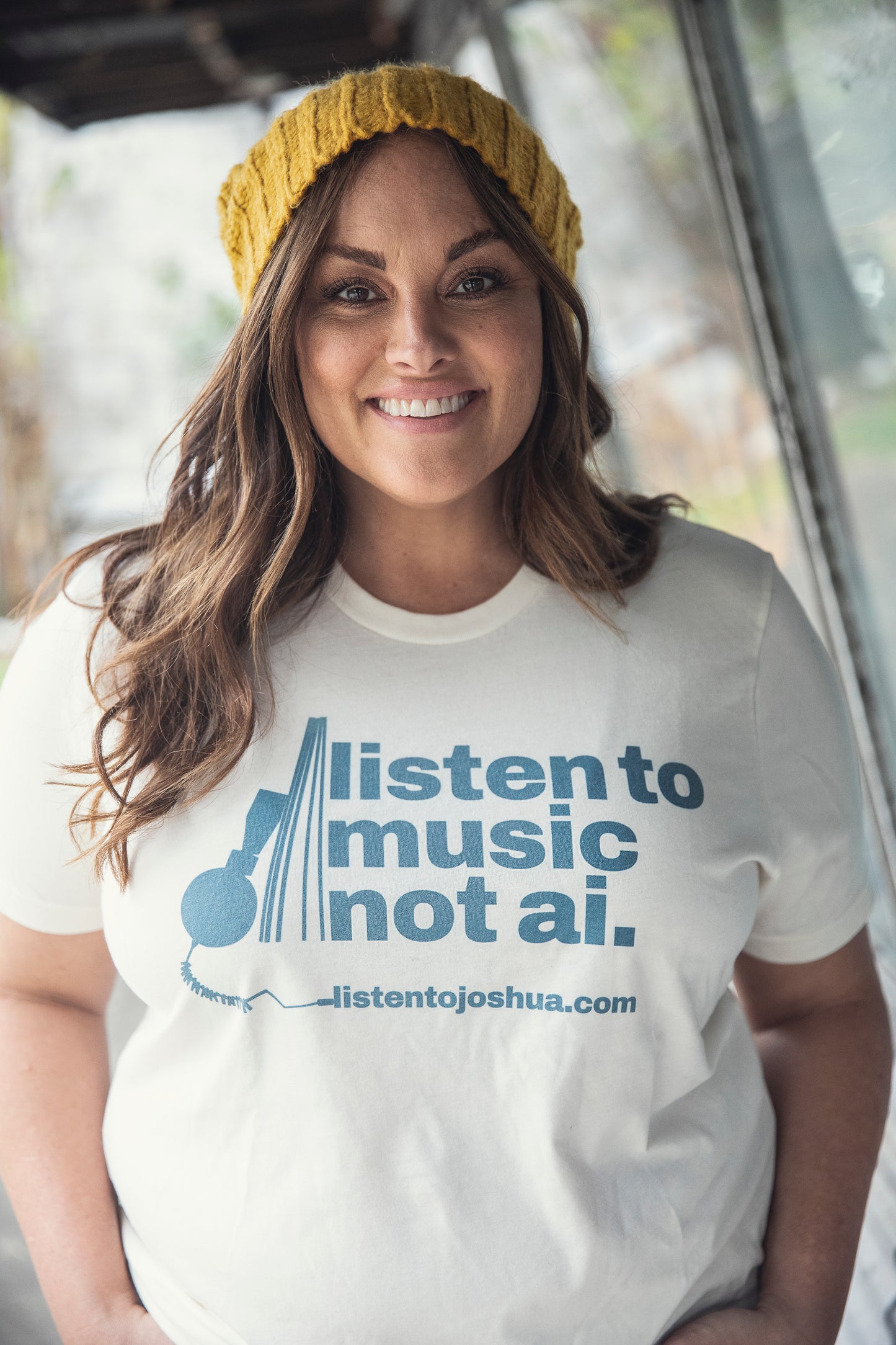 Women's Heavy Cotton Tee Blue Logo
