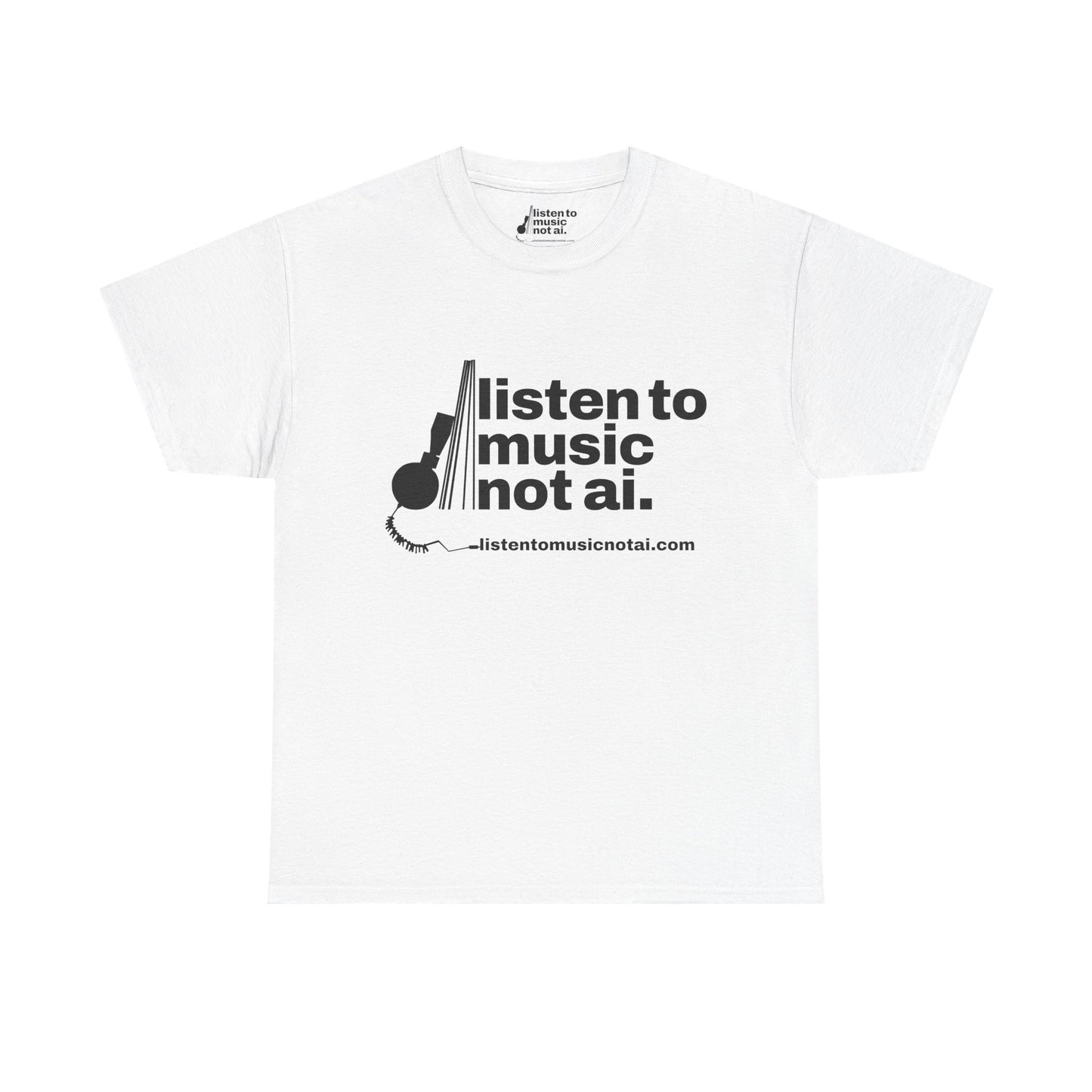 Men's Heavy Cotton Tee, Black Logo