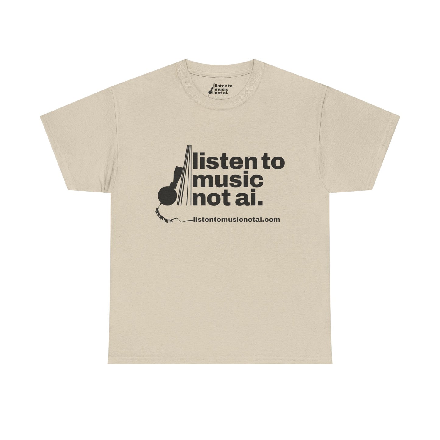 Men's Heavy Cotton Tee, Black Logo