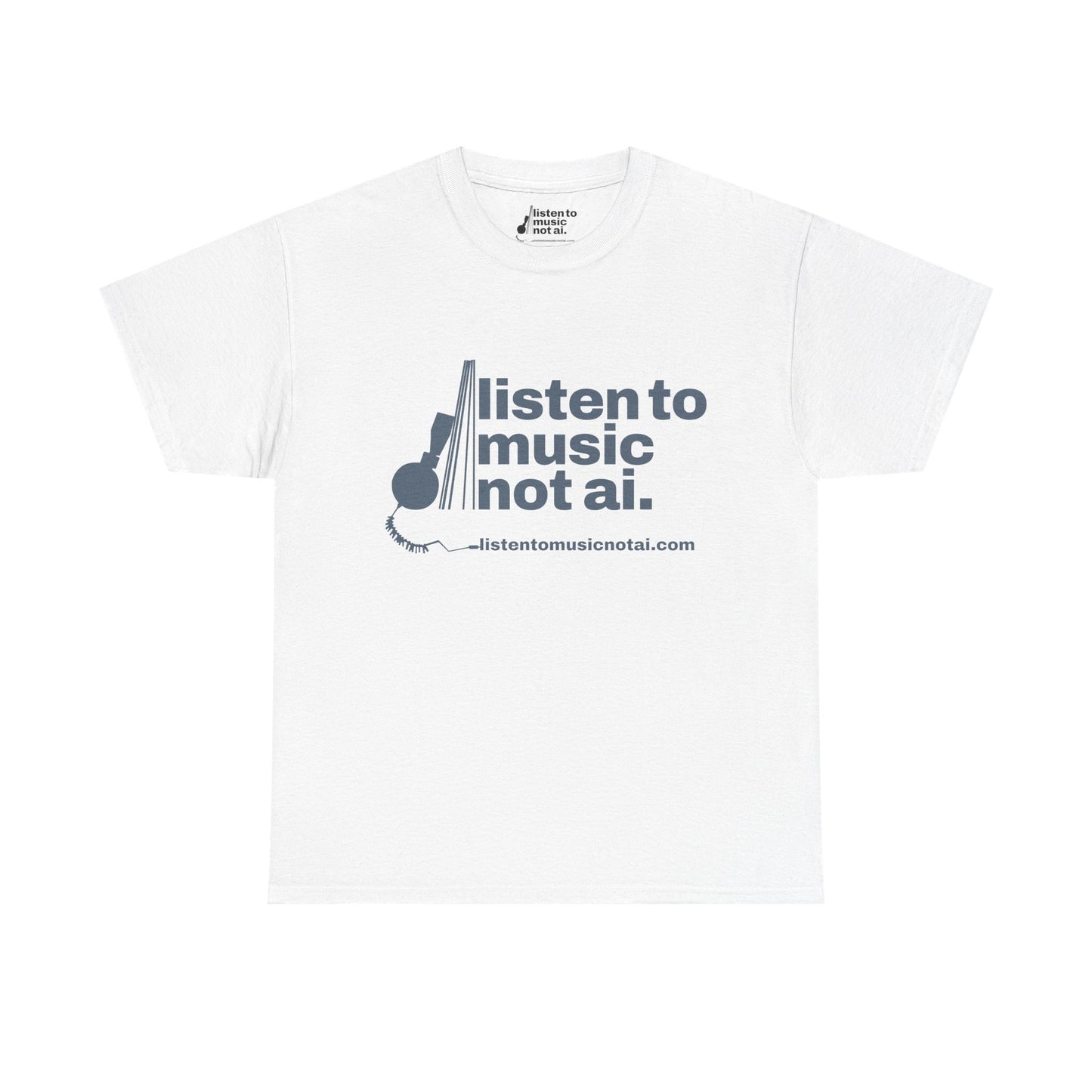 Men's Heavy Cotton Tee Blue Logo