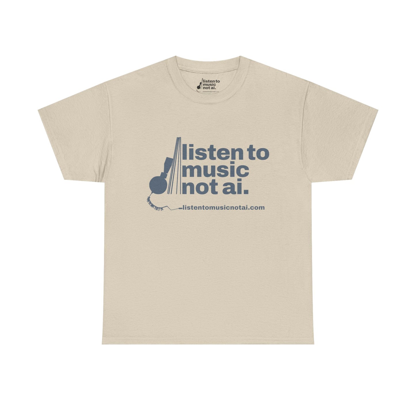 Men's Heavy Cotton Tee Blue Logo
